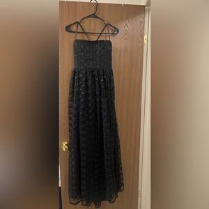 Black Floral Lace-up Lulus Dress